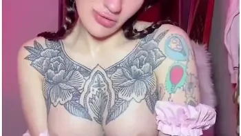 Jerk Your Cock And Cum With Hot Tattooed Babe With Perfect Tits