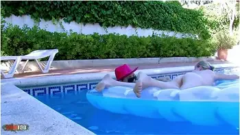 Fucking By The Pool With Skinny Blonde French Milf Alicia Flore