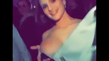 Pretty girl in dress flashes tits