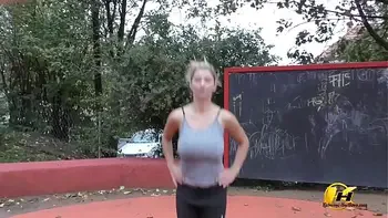 Jump and Running naked in Public Park by Katerina-Hartlova