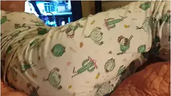 Cute Lazy Girl Wets Her Pyjamas Watching Tv Lying On Her Tummy!