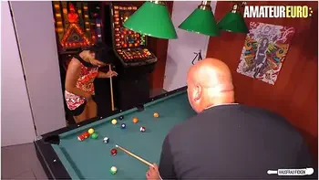 Mature Lady Satisfies Husband On The Pool Table