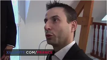 Threesome At The Office With A Cougar In Stockings