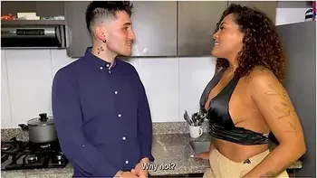 Colombian Ebony Milf Fucks Her Chef While Her Husband Is Out Of The House - Carla Morelli