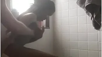 Petite Ebony Takes Massive Cumshot In Shower With Slim Thick Ebony