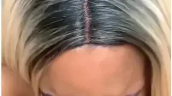 Blonde Gives Sloppy Deep Throat Blow Job & Gagging