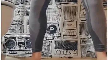 Horny And Desperately Wetting Gray Spandex