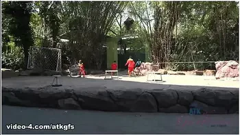 Jamie Marleigh in Jamie Gets To Meet Giraffes Face To Face To Feed Them - ATKGirlfriends