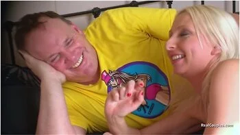 Slim Blonde Wife With Her Heavy Set Husband