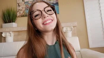 Myra Moans gets her glasses smeared with cum after a steamy session.