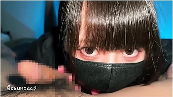 [pov] Japanese Woman Giving A Slow Blowjob While Staring At Her