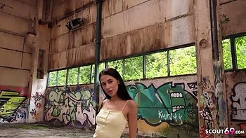 Skinny Teen Alyssa Bounty Rough Outdoor Fuck with Big Cock in Berlin