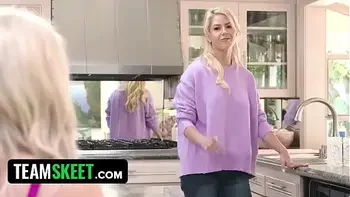 Tiny Blonde Teen Foster Stepdaughter Allie Nicole Threesome With New Foster StepFamily Stepmom Kit Mercer And Stepdad