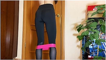 Sports Bra - Sexy Girl Working Out At Home