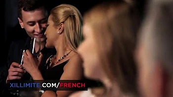 Blonde Office Secretary Double Penetrated After Business Dinner - Cherry Kiss & Lucy Heart Foursome Anal