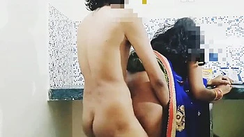 Silent Kitchen Fuck with Desi Aunty - Indian Homemade Anal & Hardcore Sex
