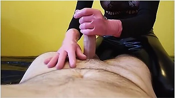 I Ruined Him In Pink Latex Gloves Using Nuru Gel And Continued To Jerk Him Until He Came Again