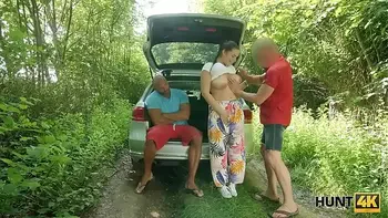 HUNT4K. Rich gentleman wants to touch boobs and drill cute pussy