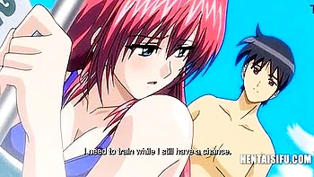 I'm squeezing her big tits and squirting milk into her.