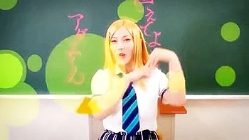 The two of them are rubbing against each other and thrusting into the big-breasted teacher and ejaculating.