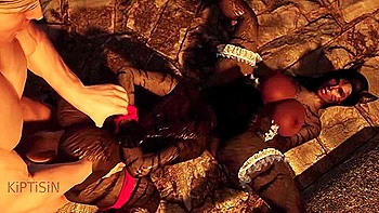 Two Step sisters Juicy Dark Catgirl Maid Fucked By Huge Dragonborn Cock 2