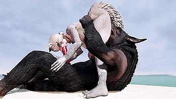 Wolf Girl Fucked By Werewolf On The Beach 1