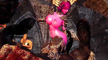 Demoness Has Fun With A Huge Horse Cock 2