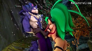 Furry Wolf Fucks Two Succubus