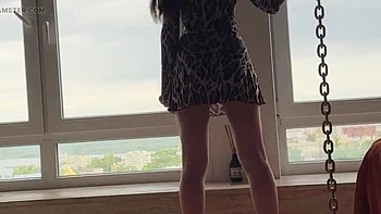 Skinny Russian Cleaning Lady In Short Dress Foot Fetish POV Worship