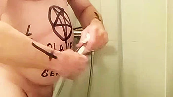 Enema Satan slave Gerard takes a enema