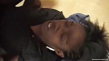 Skinny Ebony Babe Sucks Then Fucks Her Boyfriend