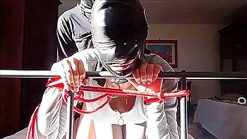 30 Minutes Bondage Fucking And Sucking On Miniskirt Pantyhose And High Heels With Cum On Tits