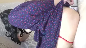 stepMom gave stepson a blowjob and spread her ass for anal