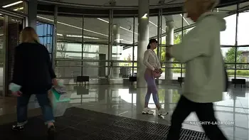 Transparent leggings and sheer shirt in public