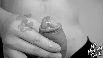 Male orgasm and lot of sperm from strong overexcitation, without touching the penis with your hands