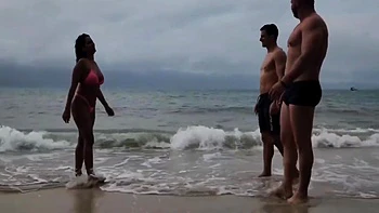 I Met Two Hot Guys On The Beach And I Was So Horny That I Gave It To Them Right There
