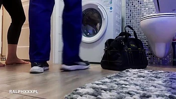 Housewife Stuck In Washing Machine And Plumber Fucked Her