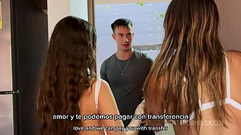 Stepsisters Sofia Smith And Jazmine Withe Pay Deliveryman In