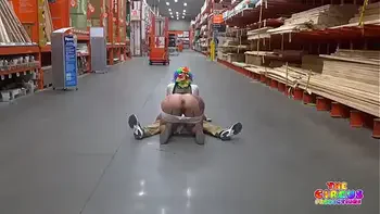 Clown gets dick sucked in The Home Depot