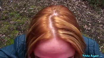 Sexy Redhead Student 18+ Nerd In Glasses Fucking In The Bushes - Outdoor Reality Porn