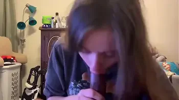 Cute lesbian bestfriend  comes into my room to suck me off