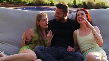 Beautiful Girls And Share One Big Dick Outdoors, Sucking And Fucking On The Lawn With Juan Lucho, Matty Perez And Tiffany Tatum