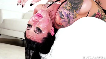 Lily Lane In Gets Face Fucked In A Blowbang Bukkake With Multiple