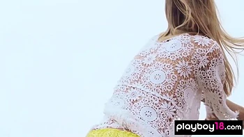 Italian Mature Blond Plays With Balloons