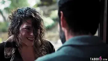 Street girl Victoria Voxxx finds a used condom in the trash of a husband