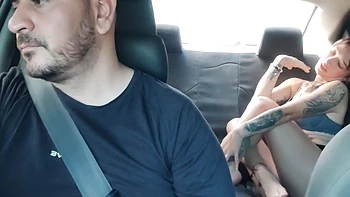 Hot Latina Girl Masturbates In The Back Of Uber Car