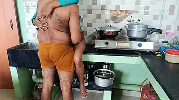 Indian House Maid Fucking in Kitchen Slap Role Play with Amateur MILF Wonder