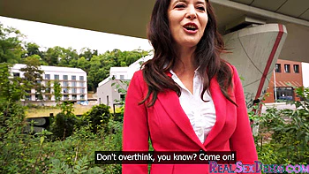 Classy cougar pounded in public