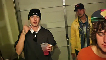 Throat and pussy banged college slut toys clit