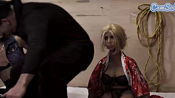 Camsoda - Bizarre rough sex trio with fake chick